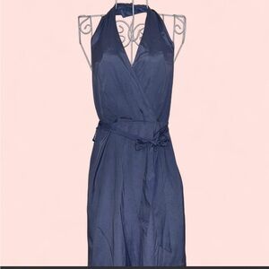 Ann Taylor Backless Halter Dress in Slate